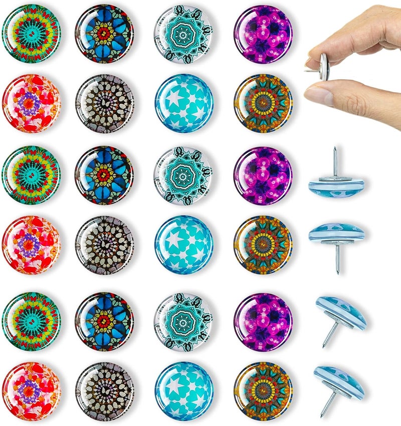 Tandarui Push Pins, Thumb Tacks for Bulletin Board, Glass Decorative Pins and Tacks, Cork Board Thumbtacks, Cute Thumbtack for Office Decor,Class Decor,Cubicle Accessories and Home Decor - Image 1